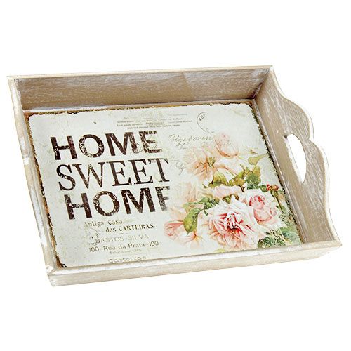 Itens Bandeja de madeira com o texto Home Sweet Home