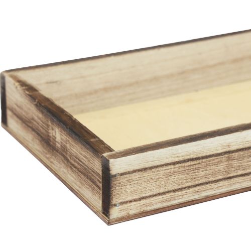 Floristik24 Bandeja de madeira inflamada bandeja decorativa decoração de mesa rústica 30×15×3cm