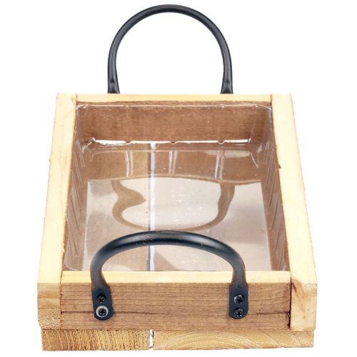 Itens Bandeja de madeira com alças bandeja decorativa preto natural 30×17×5cm