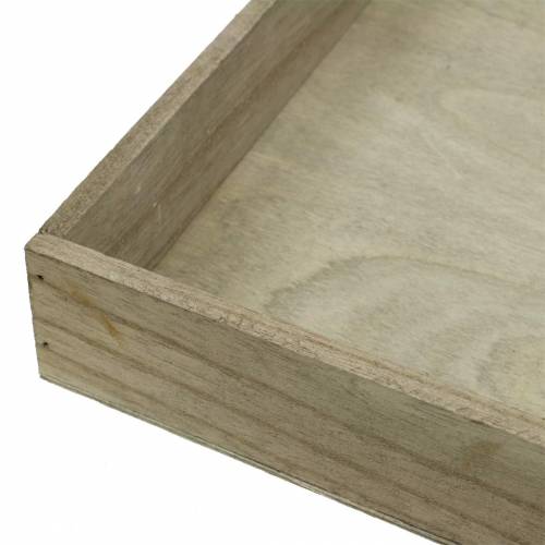 Floristik24 Bandeja de madeira natural conjunto de 2 quadrados 40x40/30x30cm