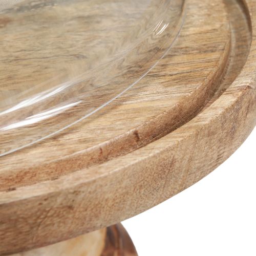 Itens Prato de madeira com cúpula de vidro decorativo cúpula de queijo Ø27cm H31cm