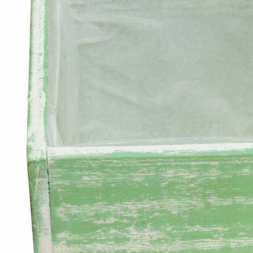 Itens Plantador de madeira verde claro branco lavado 10×10cm/14×14cm conjunto de 2