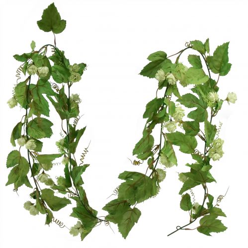 Floristik24 Guirlanda de folhas guirlanda de lúpulo verde artificial L180cm