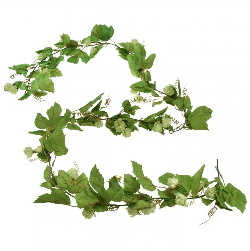 Floristik24 Guirlanda de folhas guirlanda de lúpulo verde artificial L180cm