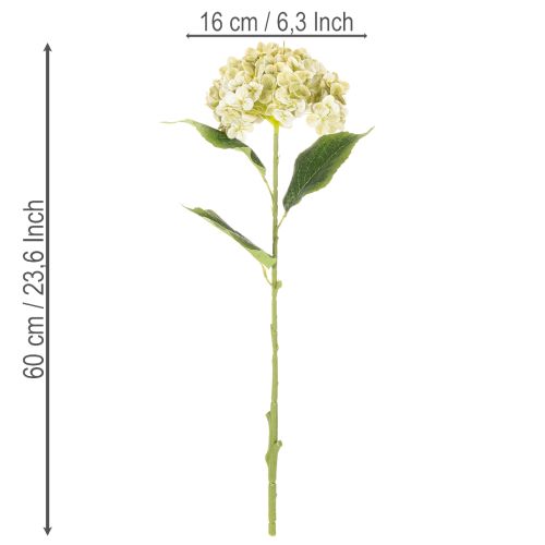 Flor artificial de hortênsia com caule longo e folhas, 60 cm | Floristik24.pt