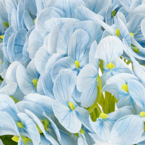 Itens Flores artificiais de hortênsia, com design realista, para decoração de sala de estar, 34 cm, conjunto de 3 peças.