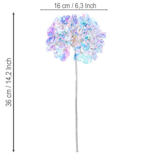 Ramo artificial de hortênsia florida em cores iridescentes, 36 cm, 2 peças. | Floristik24.pt