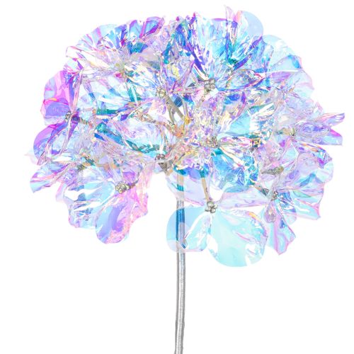 Ramo artificial de hortênsia florida em cores iridescentes, 36 cm, 2 peças. | Floristik24.pt
