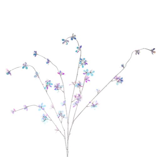 Ramo artificial delicado com flores iridescentes, 98 cm