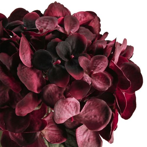 Itens Flores artificiais de hortênsia Bordeaux 52cm