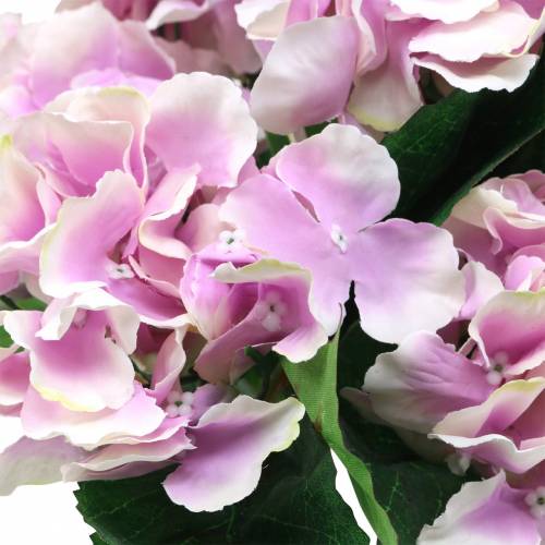 Floristik24 Flores de seda hortênsia em um vaso lilás 35cm