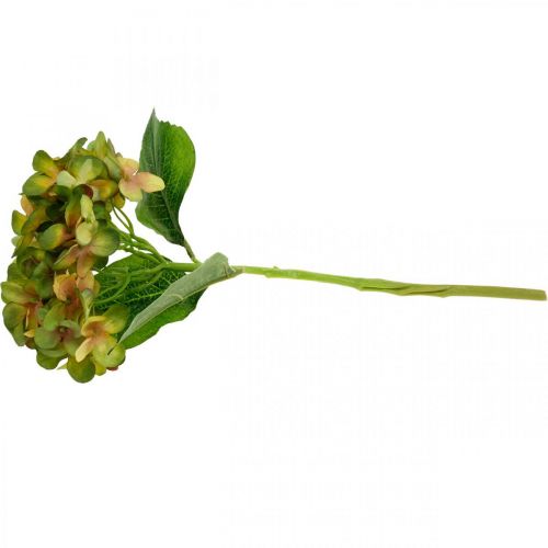Floristik24 Hortênsia artificial verde, flor artificial amarela H35cm