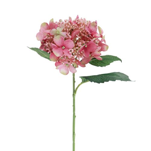 Itens Flor artificial de jardim hortênsia rosa e verde com botões 52 cm