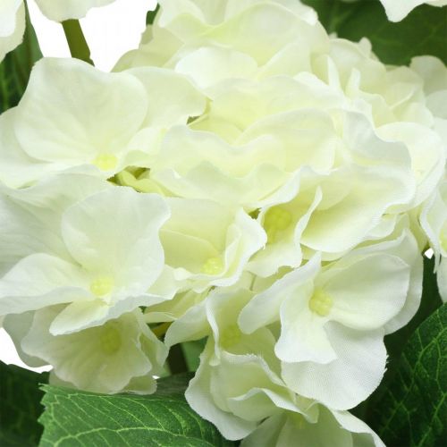 Itens Buquê de flores artificiais de seda branca de hortênsia decoração de verão 42cm