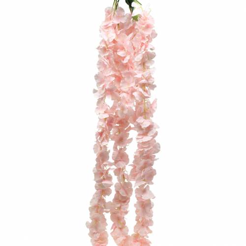 Floristik24 Guirlanda de flores decorativas rosa claro artificial 135 cm 5 fios