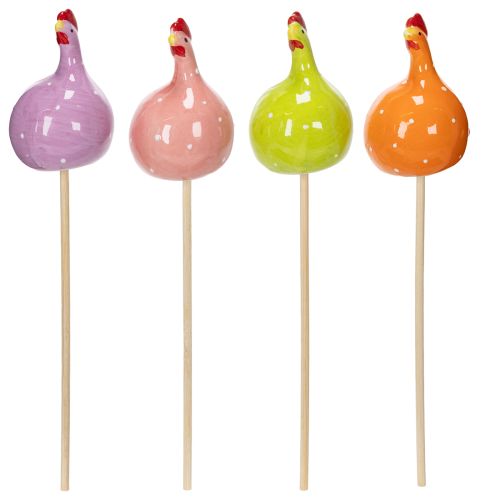 Itens Estacas decorativas em formato de galinha para arranjos florais de primavera e decoração de mesas, 7,5 cm, 4 peças