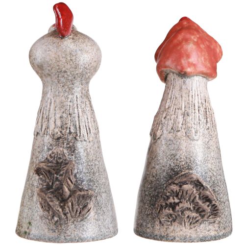 Itens Galinhas decorativas em cerâmica Galo e galinha da Páscoa Alt.20/22cm 2 un