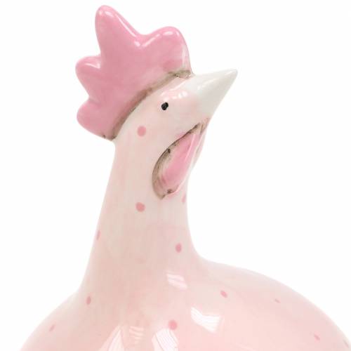 Floristik24 Decoração de Páscoa de frango rosa com pontos Alt.17cm 2 unidades