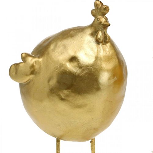 Floristik24 Decoração de galinha dourada cozinha decoração de Páscoa H21.5cm 2pcs