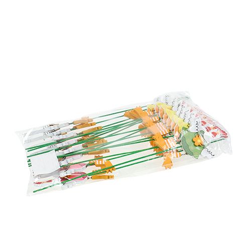 Floristik24 Frango com tipo de flor. na haste 15pcs