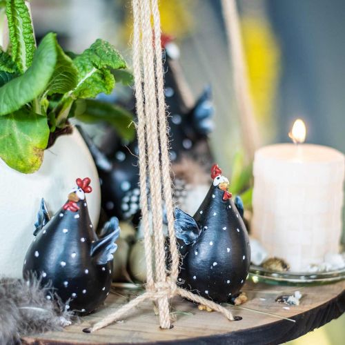 Floristik24 Frango decoração de Páscoa, frango engraçado, decoração de mesa para a primavera, frango de Páscoa 13cm