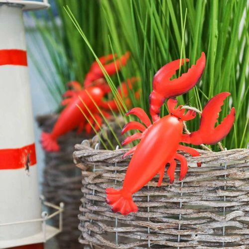 Itens Lobster deco-hanger metal red 11.5x21.5cm 3pcs