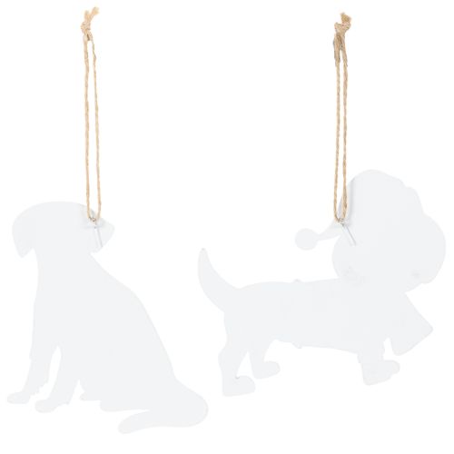 Enfeite de Natal em forma de cachorro, decoração para pendurar, cachorro com cachecol e chapéu, 12 cm, 2 peças | Floristik24.pt