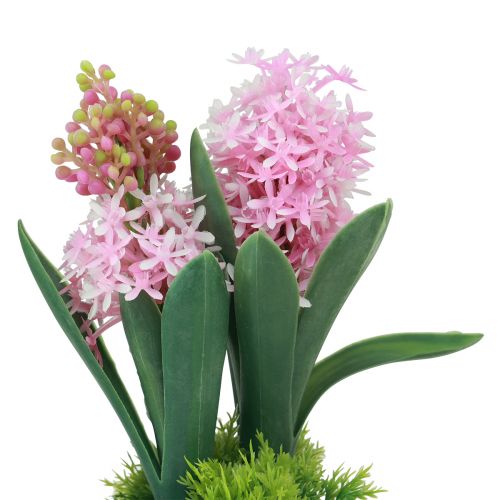 Itens Jacinto artificial em vaso amarelo rosa azul Alt.23cm 3 unidades