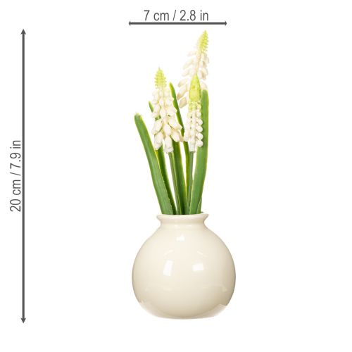 Itens Vaso de flores artificiais de jacinto para decoração de mesa elegante e visual sofisticado, 20 cm