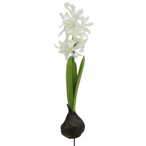 Floristik24 Jacinto artificial com bulbo flor artificial branca para colar 29cm
