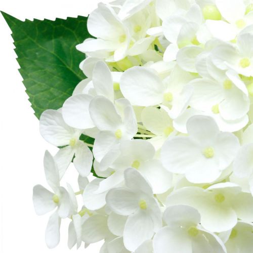 Floristik24 Hortênsia artificial branca 53cm