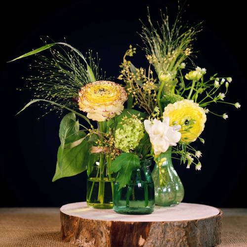 Floristik24 Vidro decorativo Ø6cm H8cm verde/cinza 6pcs