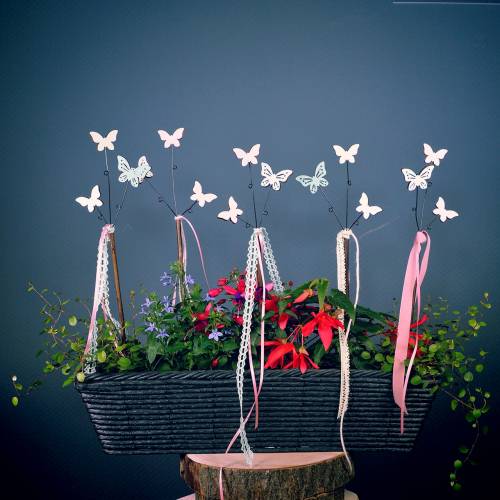 Floristik24 Caixa de plantas em rattan parece antracite 52cm x 16cm Alt.13cm
