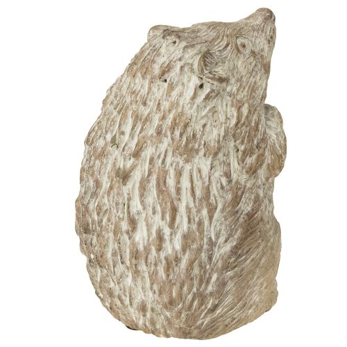Itens Figura de decoração de outono ouriço em pedra fundida, lavada a branco, altura 14,5 cm