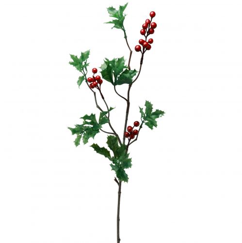 Floristik24 Ilex Artificial Holly Berry Branch Bagas Vermelhas 75cm