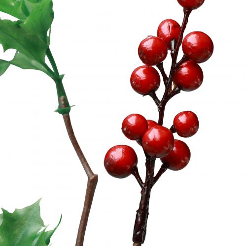 Floristik24 Ilex Artificial Holly Berry Branch Bagas Vermelhas 75cm
