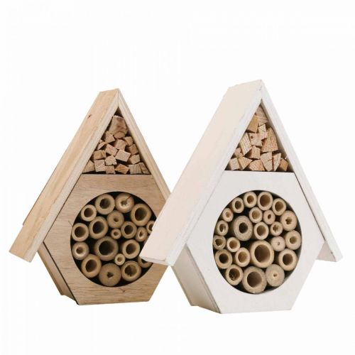 Hotel Inseto Favo de Mel Abelha Hotel Madeira Branco Natural Altura 18,5cm 2 unidades