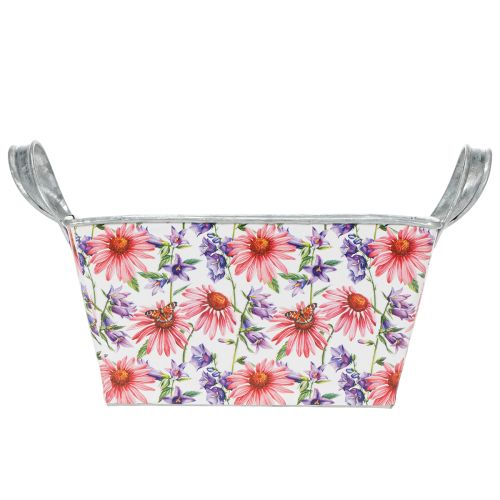 Itens Jardineira de metal para decoração de flores de primavera, 20×12,5×10cm