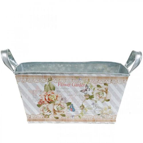 Floristik24 Decoração de verão jardineira de plantador de metal 20 × 12 × 10cm