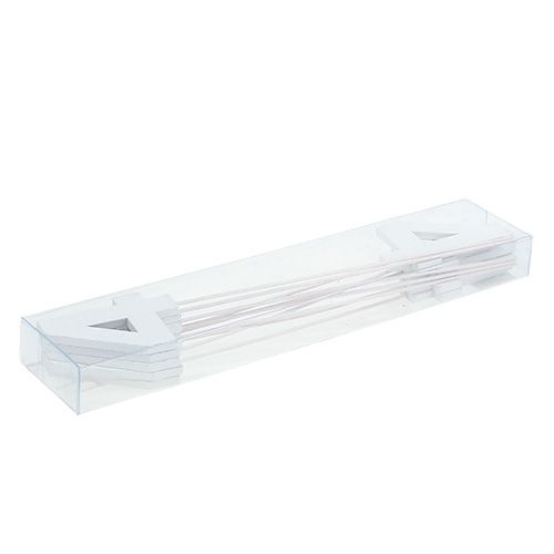 Floristik24 Aniversário número &quot;4&quot; no bastão branco L27cm 10pcs