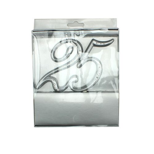 Floristik24 Número &quot;25&quot; para colar prata 15,5 cm