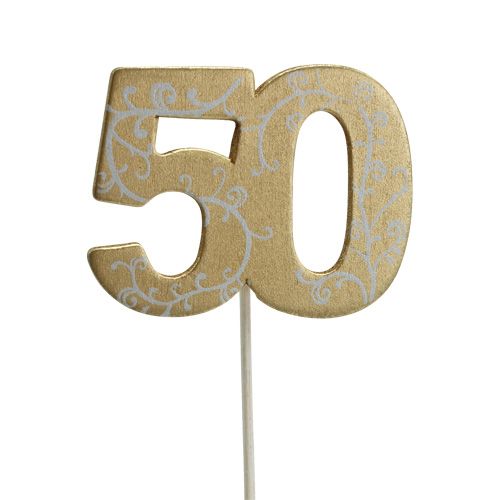 Número de madeira &quot;50&quot; no bastão de ouro 36 unidades