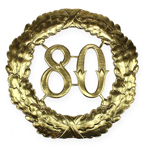 Itens Aniversário número 80 em ouro Ø40cm