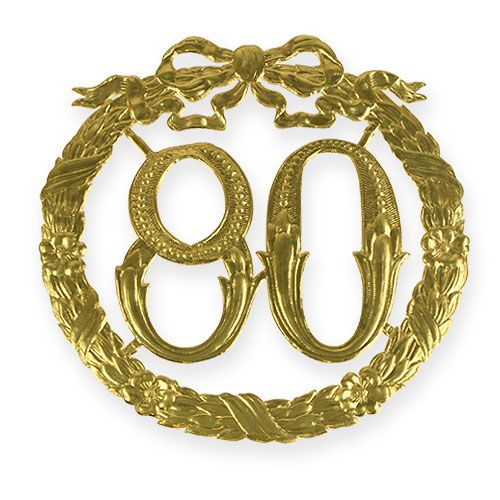 Floristik24 Aniversário número 80 em ouro
