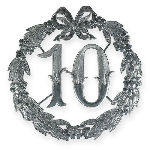 Itens Aniversário número 10 em prata