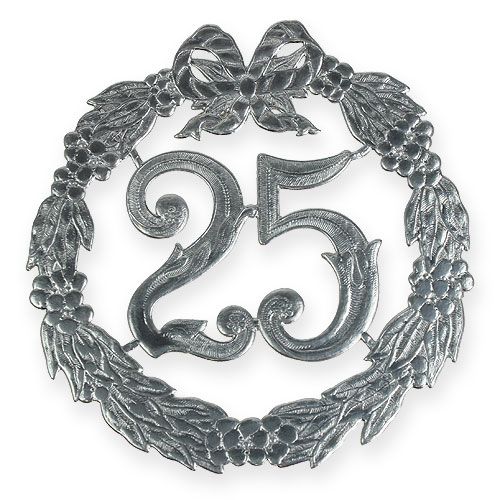 Floristik24 Aniversário número 25 em prata
