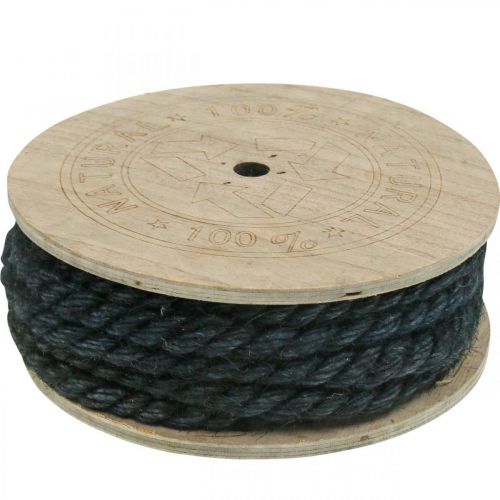 Itens Cordão de juta preto, cordão decorativo, fibra de juta natural, cordão decorativo Ø8mm 7m