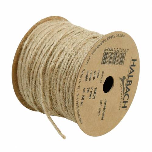 Floristik24 Cordão de juta natural Ø2mm 50m