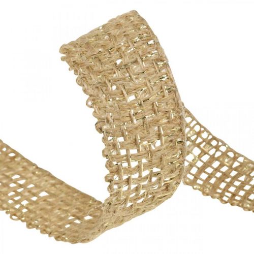Floristik24 Fita de juta natural, fita decorativa dourada decoração de juta 25mm 10m