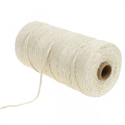 Itens Cordão de juta, cordão de juta natural cores naturais, branqueado Ø3mm L200m
